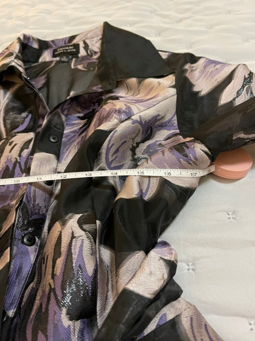 NWT Sz 10 Tahari Arthur S. Levine Black Blush Floral Woven Wrap Dress - Picture 3 of 10